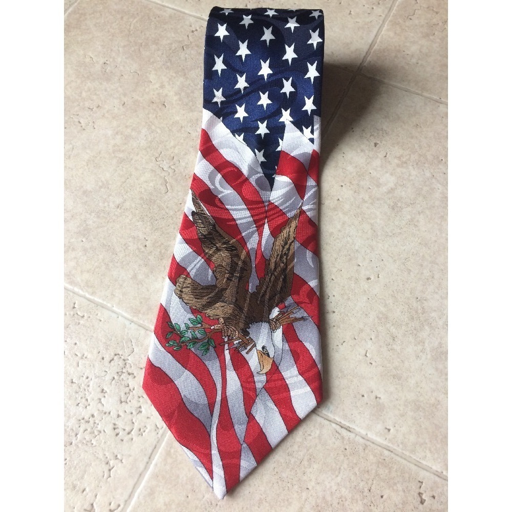Patriotic Tie American Flag Bold Eagle